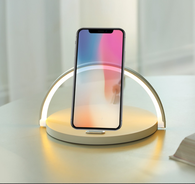 Rainbow Bridge LED Desk Lamp with Wireless Charging & Customisable Display