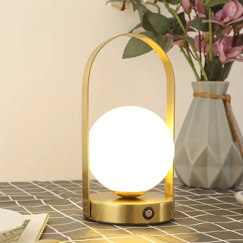 Portable Dimmable Wireless Metal Table Lamp – USB Rechargeable