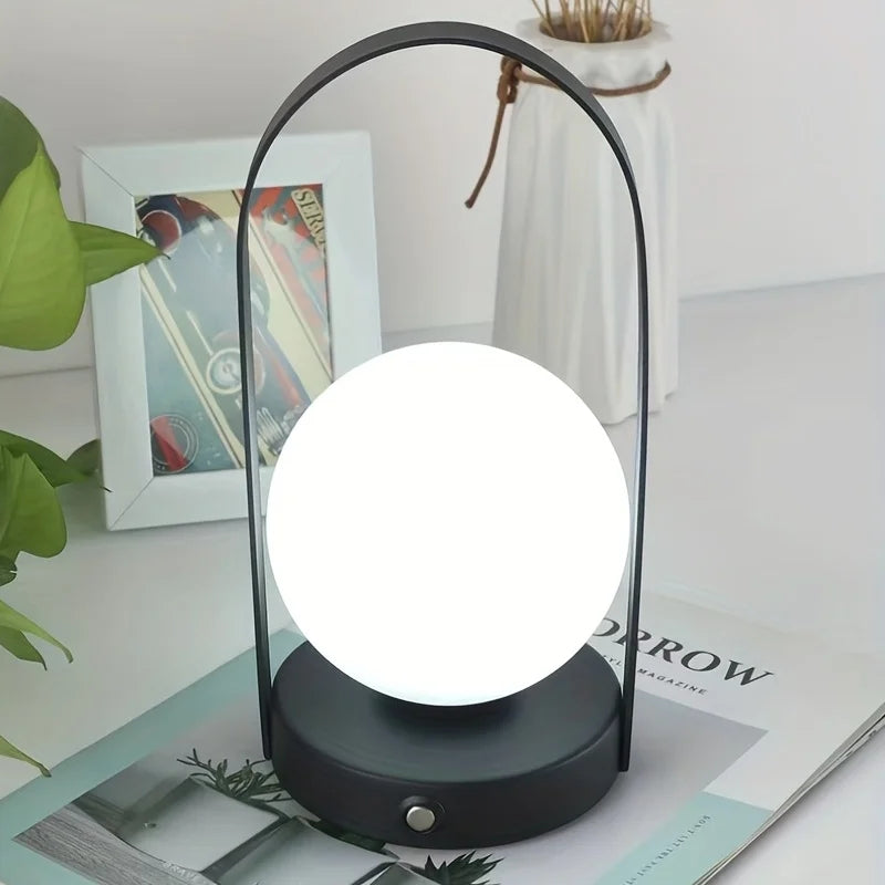 Portable Dimmable Wireless Metal Table Lamp – USB Rechargeable
