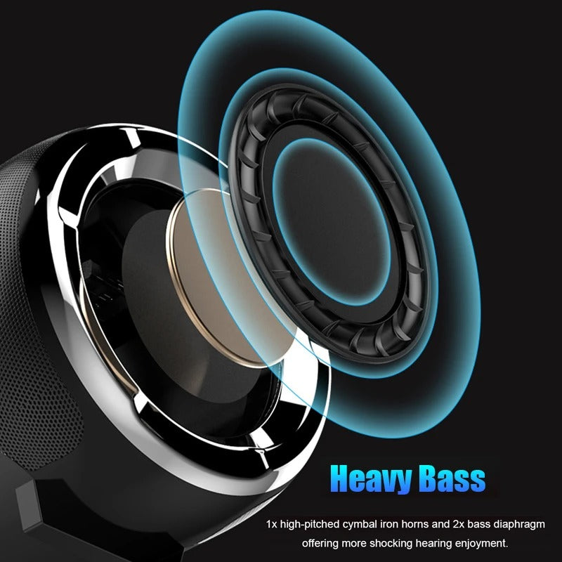 Portable Bluetooth Speaker with Bass & Impact-Resistant Design