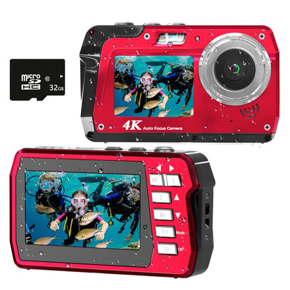 PhaseState 4K Waterproof Action Camera – 48MP Dual Screen with 32GB Card