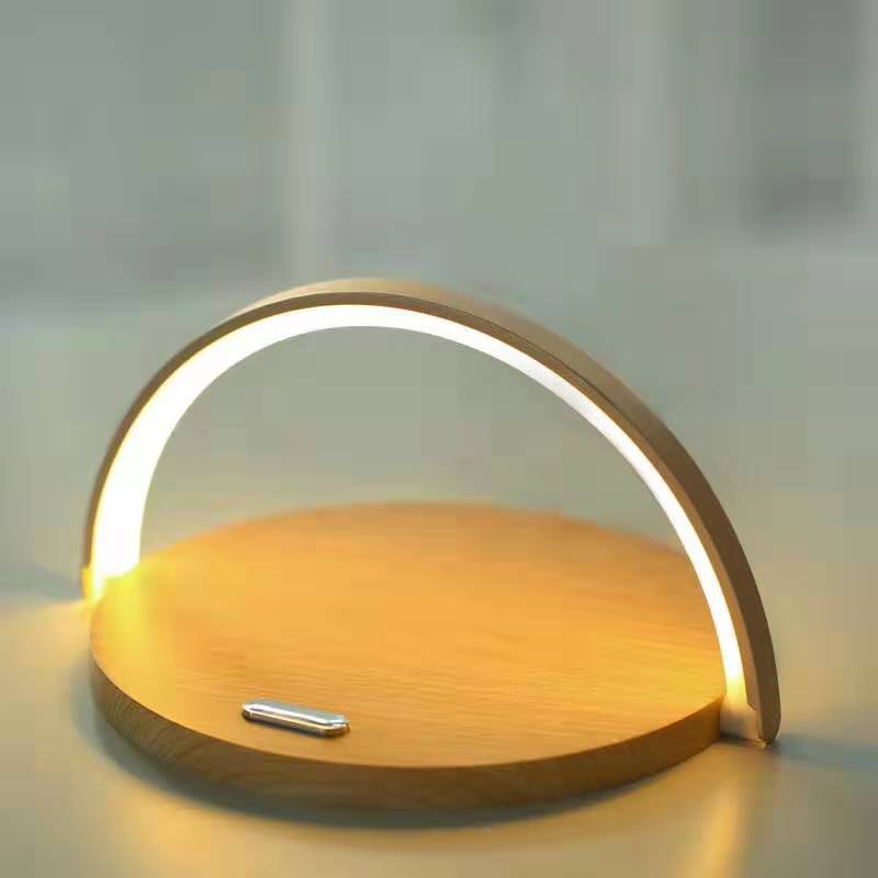 Rainbow Bridge LED Desk Lamp with Wireless Charging & Customisable Display