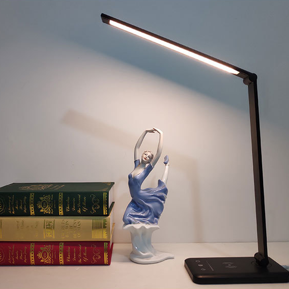 Wireless Charging LED Desk Lamp with Touch Control & Eye-Care Lighting