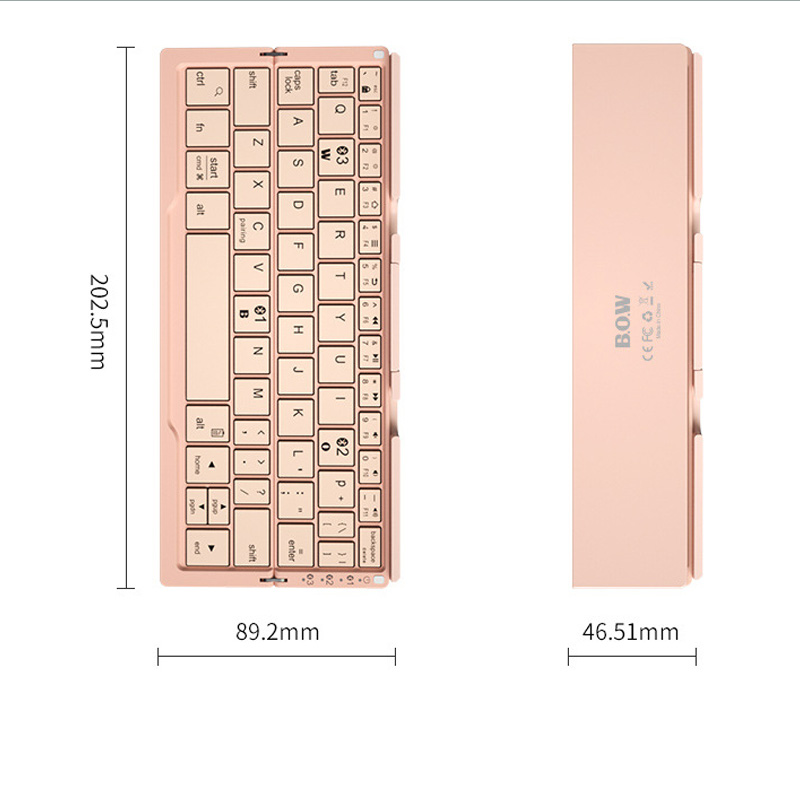 Mini Foldable Bluetooth Wireless Keyboard with Built-In Device Stand