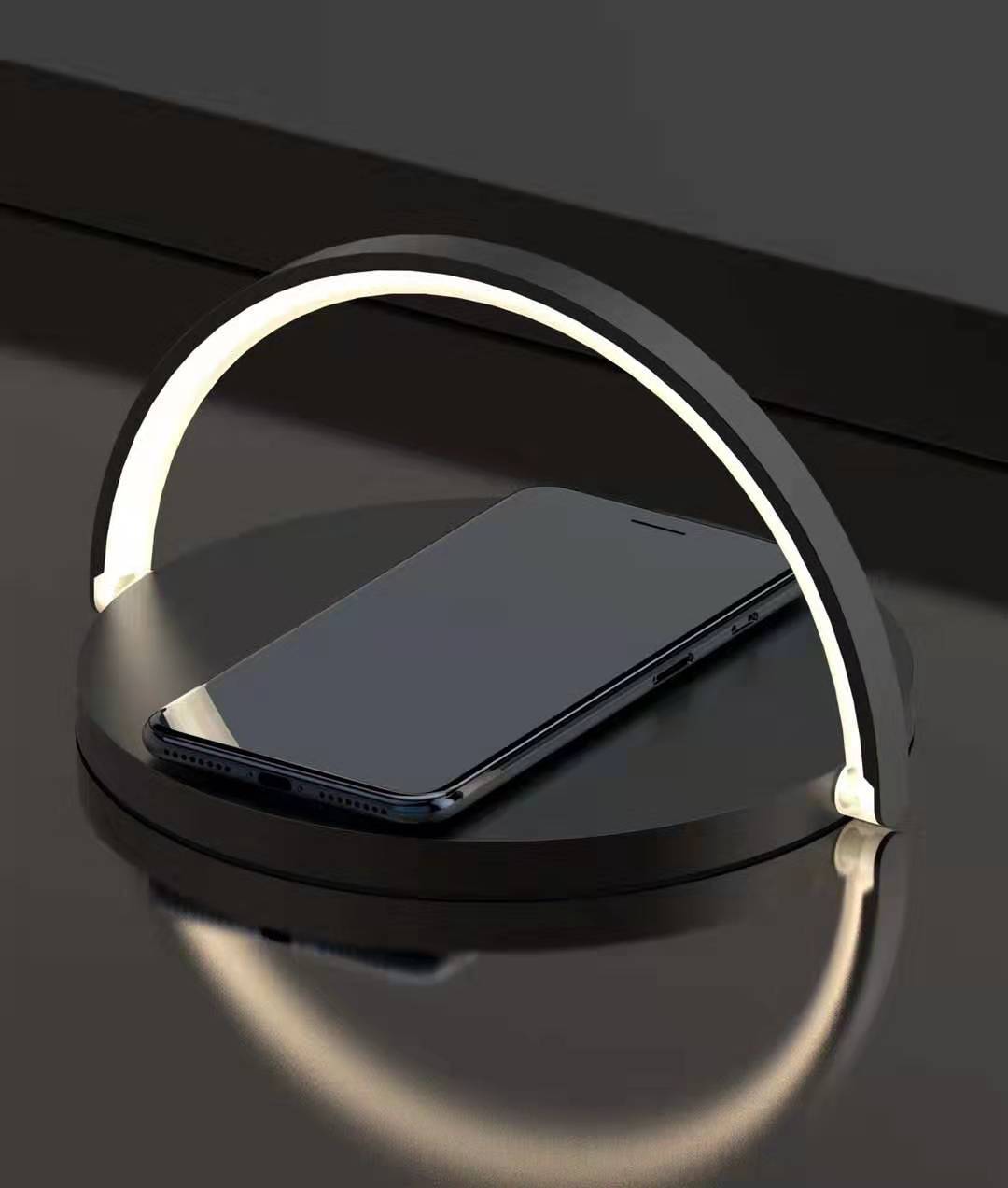 Rainbow Bridge LED Desk Lamp with Wireless Charging & Customisable Display