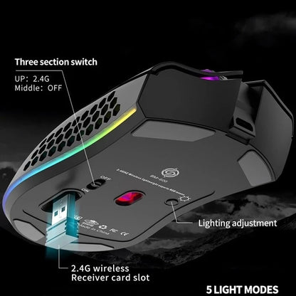 BM600 Rechargeable Wireless RGB Gaming Mouse for PC & Laptop
