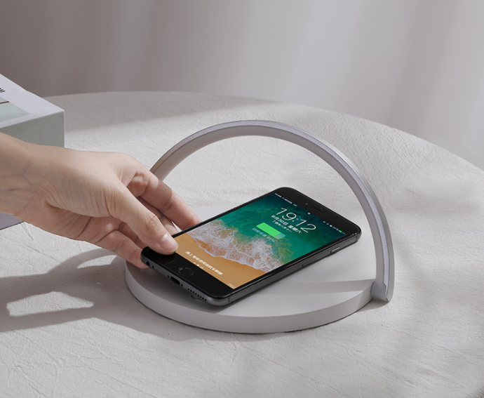 Rainbow Bridge LED Desk Lamp with Wireless Charging & Customisable Display