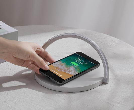 Rainbow Bridge LED Desk Lamp with Wireless Charging & Customisable Display