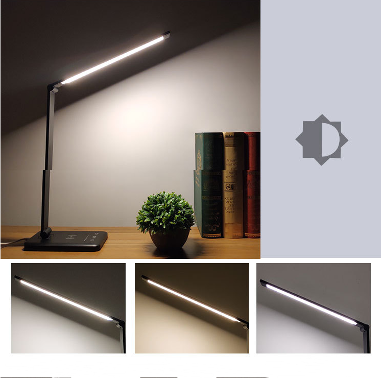 Wireless Charging LED Desk Lamp with Touch Control & Eye-Care Lighting