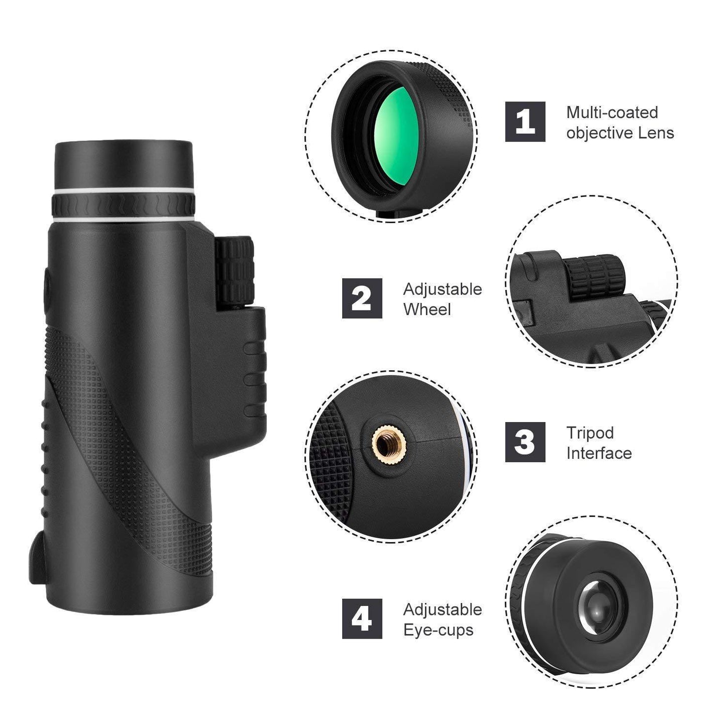 High-Definition Telescope with Universal Smartphone Mount