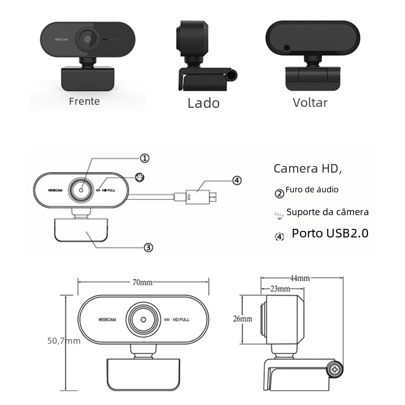 2K HD USB Webcam with Microphone for Meetings & Streaming