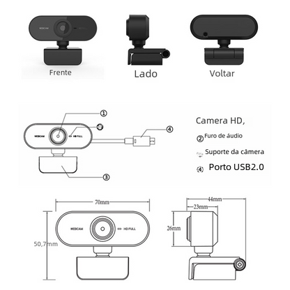 2K HD USB Webcam with Microphone for Meetings & Streaming