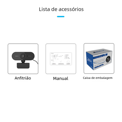 2K HD USB Webcam with Microphone for Meetings & Streaming