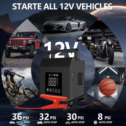 Portable Car Jump Starter Power Pack with Battery Booster & Charger
