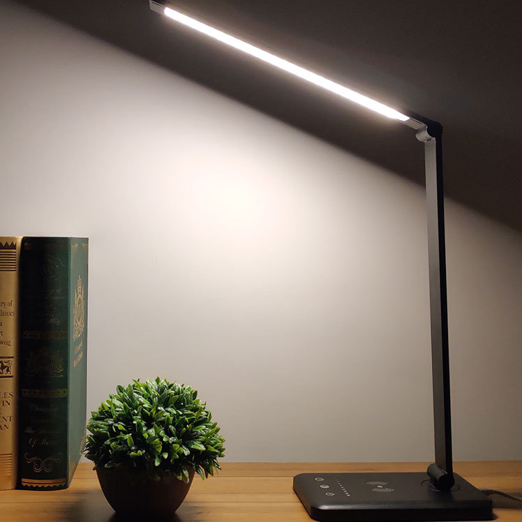 Wireless Charging LED Desk Lamp with Touch Control & Eye-Care Lighting